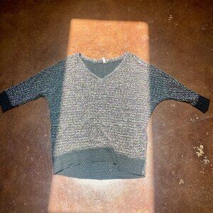 Kut From the Kloth Sweater Womens X-Large Knit 3/4 Sleeve Contrast V-Neck